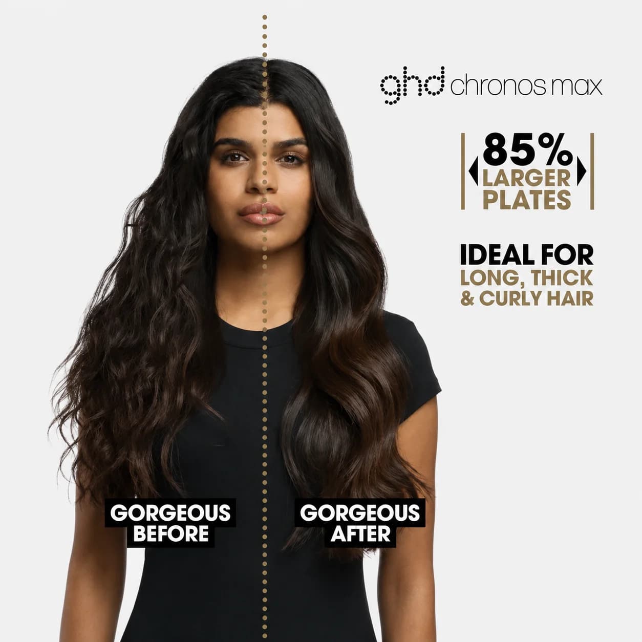ghd Chronos Max Wide Plate Hair Straightener Black