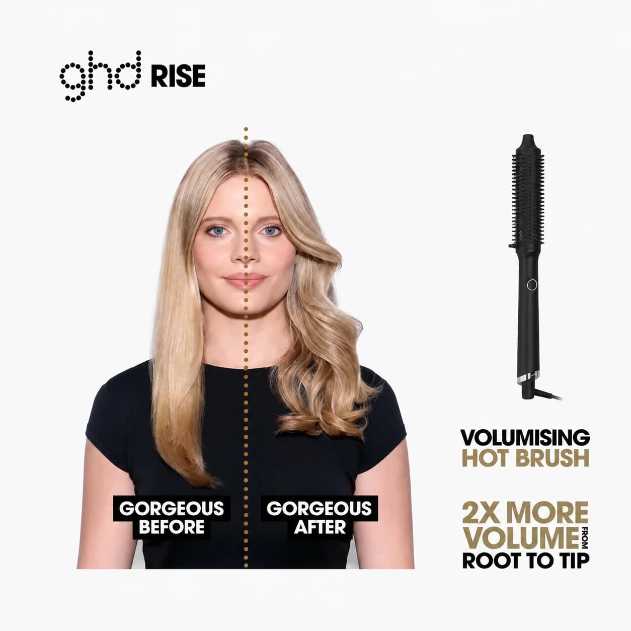 ghd Rise Heated Volumising Brush Black